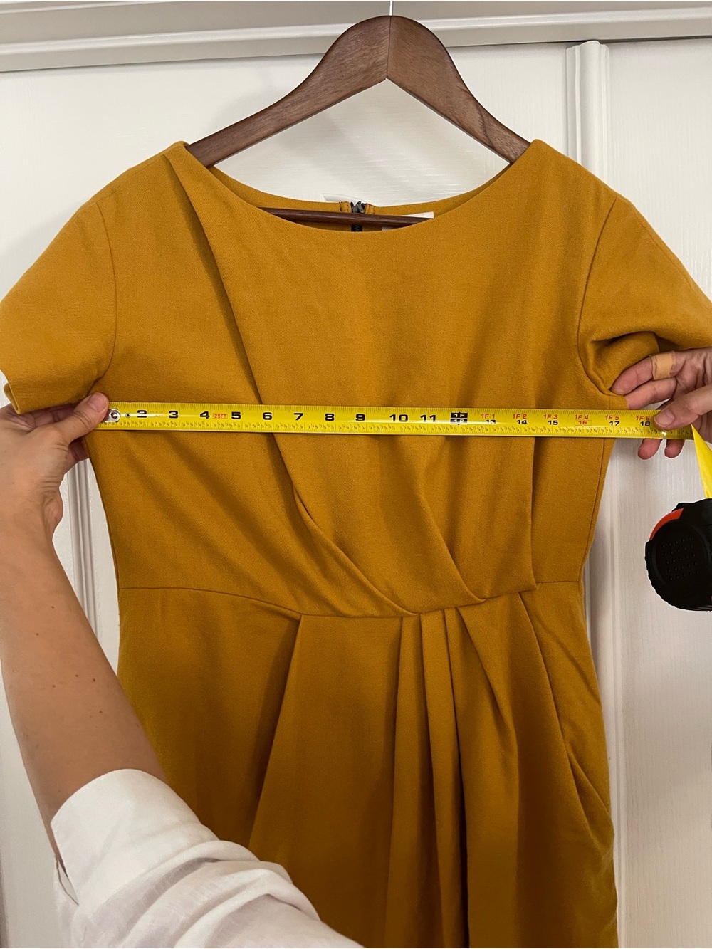 Lanvin en bleu Mustard Short Sleeve mini Dress - Picture 8 of 10